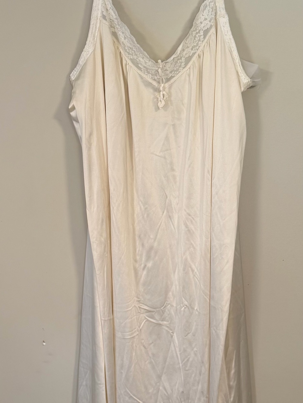 Maidenform Cream Lace-Trim Slip Nightgown